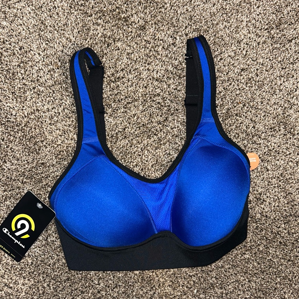 Champion Women's Blue and Black Sports Bra